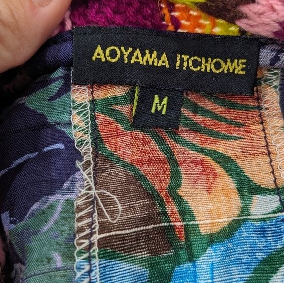 Aoyama Itchome Women 100% Pure Silk Blue Floral Wrap Jacket Lightweight Size M - Picture 8 of 8